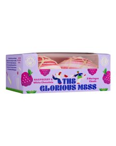The Glorious Mess - Raspberry & White Chocolate Meringue Clouds  - 8 x 130g
