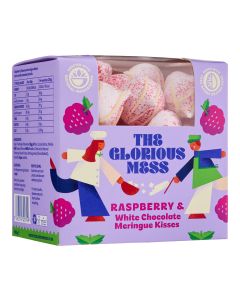 The Glorious Mess - Raspberry & White Chocolate Meringue Kisses  - 12 x 100g