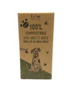 Eco Green Living - Compostable Dog Waste Bags (4 Rolls of 15 Bags) - 25 x 200g