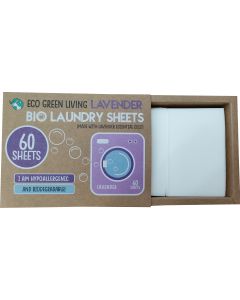 Eco Green Living - Lavendar Biodegradable Laundry Sheets (60 Sheets) - 17 x 60g