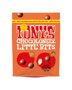 Tony's Chocolonely - Fairtrade Milk Chocolate Caramel Sea Salt & Biscuit Bits Mix - 8 x 100g