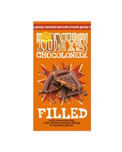 Tony's Chocolonely - Fairtrade Filled Gooey Salted Caramel Crunch Bar - 15 x 135g