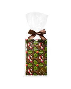 Chef du Chocolat - Milk Chocolate Candy Cane & Holly Chocolate Bar - 8 x 150g
