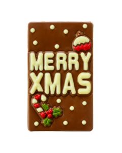 Chef du Chocolat - Milk Chocolate Merry Christmas Chocolate Bar - 8 x 150g