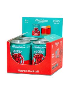 Whitebox Cocktails - Pocket Negroni 4 Pack Cocktail Cans (4 x 100ml) - 6 x 400ml