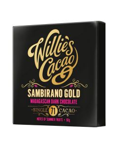 Willie's Cacao - Sambirano Gold, Madagascan 71% Dark Chocolate,Summer Fruit Notes - 12 x 50g