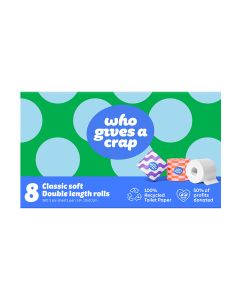 Who Gives a Crap - Classic Soft 100% Recycled 8 Pack Toilet Rolls - 6 x 8 Packs