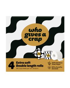Who Gives a Crap - Extra Soft 100% Bamboo 4 Pack Toilet Rolls - 12 x 4 Packs