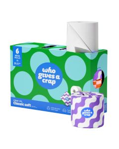 Who Gives A Crap - Classic Soft Recycled Toilet Tissue 6 Mega Rolls - 8 x 0.984kg