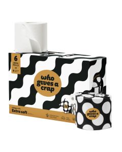 Who Gives A Crap - Extra Soft Bamboo Toilet Tissue 6 Mega Rolls - 8 x 0.984kg