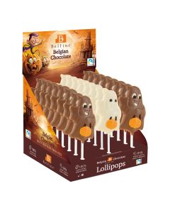 Belfine - Ghost Boo Milk & White Chocolate Lollipops - 24 x 25g