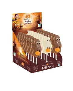 Belfine - Ghost Boo Milk & White Chocolate Lollipops - 24 x 25g