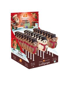 Belfine - Snowman Frosty Milk & White Chocolate Lollipop - 24 x 25g