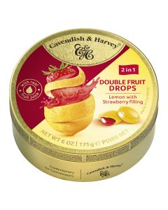 Cavendish & Harvey - Lemon & Strawberry Double Fruit Drops - 9 x 175g