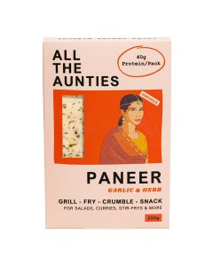 All the Aunties - Garlic & Herb Paneer - 9 x 200g (Min 20 DSL)