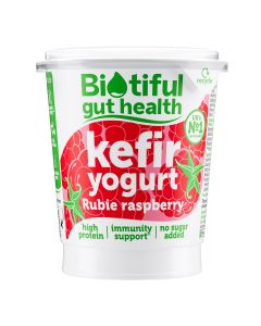 Biotiful Gut Health - Kefir Rubie Raspberry Yogurt - 6 x 350g (Min 12 DSL)