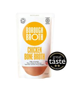Borough Broth - Free Range Organic Chicken Bone Broth - 10 x 324g (Min 40 DSL)