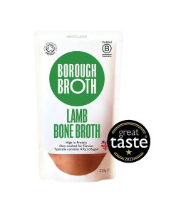 Borough Broth - Grass Fed Organic Lamb Bone Broth - 10 x 324g (Min 40 DSL)