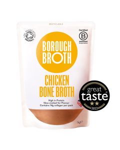 Borough Broth - Free Range Organic Chicken Bone Broth - 5 x 1kg (Min 30 DSL)