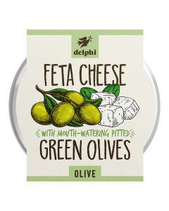 Delphi Foods - Green Pitted Olives with Feta Cheese - 6 x 160g (Min 25 DSL)