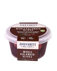 Diforti - Whole Kalamata Olives - 6 x 180g (Min 135 DSL)