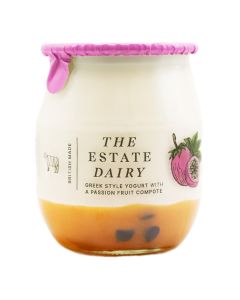 The Estate Dairy - Greek Style Natural Yoghurt with Passion Fruit - 12 x 125g (Min 12 DSL)