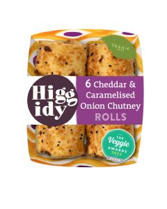 Higgidy - Cheddar & Caramelised Onion Chutney Rolls with a Crispy onion Crumb - 4 x 160g (Min 5 DSL)
