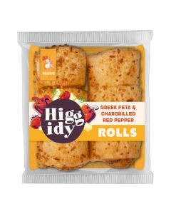 Higgidy - Greek Feta & Chargrilled Red Pepper Rolls - 4 x 160g (Min 5 DSL)