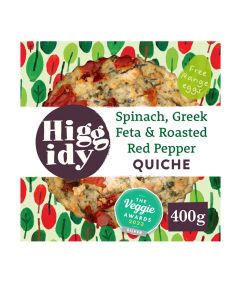 Higgidy - Spinach, Feta & Roasted Red Pepper Quiche  - 4 x 400g (Min 5 DSL)