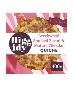 Higgidy - Smoked Bacon & Mature Cheddar Quiche  - 4 x 400g (Min 5 DSL)