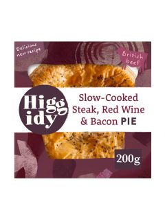 Higgidy - Slow-Cooked Steak, Red Wine & Bacon Pie  - 4 x 200g (Min 5 DSL)