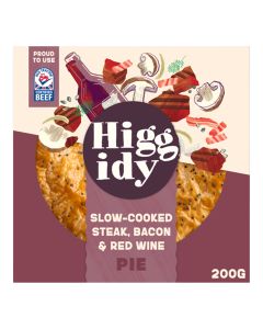 Higgidy - Slow-Cooked Steak, Red Wine & Bacon Pie - 4 x 200g (Min 5 DSL)