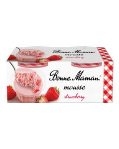 Bonne Maman - Twin Pot Strawberry Mousse (8 x  2 x 70g) - 8 x 140g (Min 10 DSL)