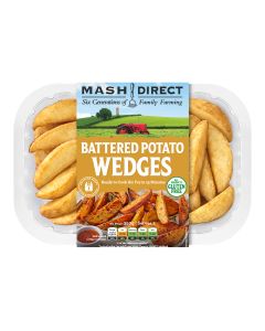 Mash Direct   - Battered Potato Wedges - 6 x 350g (Min 5 DSL)