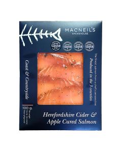 Macneil's Smokehouse - Cider and Apple Cured Salmon - 6 x 100g (Min 13 DSL)