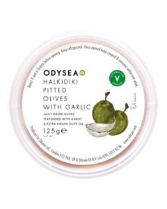 Odysea - Halkidiki Pitted Olives with Minced Garlic - 8 x 130gg (Min 25 DSL)