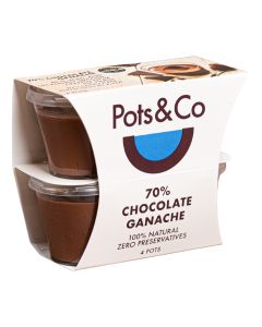 Pots & Co - Little Pots of 70% Chocolate Ganache - 4 x 200g (Min 12 DSL)