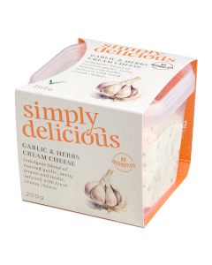 Simply Delicious  - Garlic & Herb Cream Cheese - 6 x 200g (Min 8 DSL)
