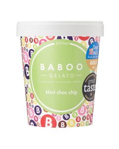 Baboo Gelato - Mint Choc Chip Gelato - 6 x 420g