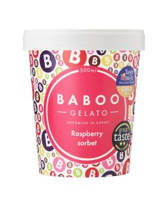 Baboo Gelato - Raspberry Sorbet - 6 x 420g