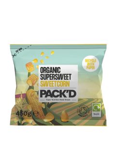PACK'D - Organic Super Sweet Sweetcorn - 12 x 450g