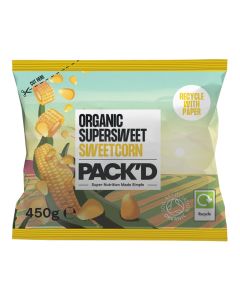 PACK'D - Organic Super Sweet Sweetcorn - 12 x 450g