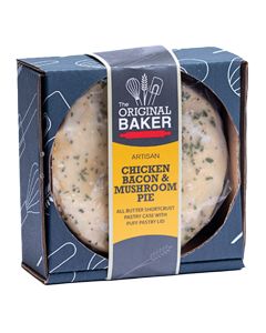 The Original Baker - Retail Packed Chicken, Bacon & Mushroom Small Pie - 27 x 260g