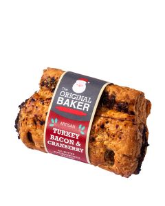The Original Baker - Food Service Turkey Bacon & Cranberry Sauasage Roll - 48 x 180g