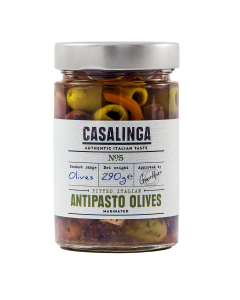 Casalinga - Marinated Pitted Italian Antipasto Olives - 6 x 290g