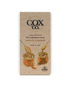 Cox&Co. - 47% Miso & Caramel Single Origin Oat Chocolate Bar - 12 x 70g