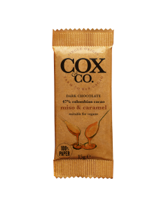 Cox&Co. - 47% Miso & Caramel Single Origin Oat Chocolate Bar - 26 x 15g