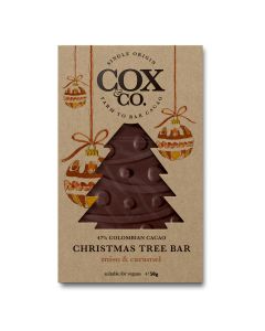 Cox&Co. - 47% Salted Caramel Miso Dark Chocolate Christmas Tree Bar - 12 x 50g