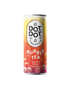 Dot Dot Bubble Tea - Sparkling Mango Mango Bubble Tea - 12 x 250ml
