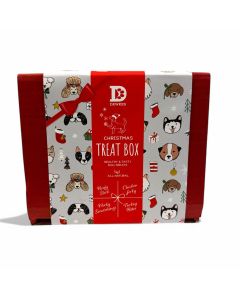 Dewkes Snacks for Dogs - Christmas Treat Box (inc. 1 x Chicken Jerky, 1 x Porky Scratching, 1 x Beefy Stick, 1 x Cranberry & Turkey Bites) - 4 x 300g